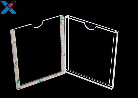 da folha acrílica clara da exposição de 1mm suporte tomado partido dobro horizontal do cartaz