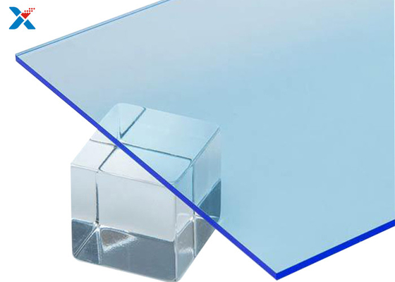 Claro - folha acrílica do plexiglás translúcido azul para os painéis claros da estufa